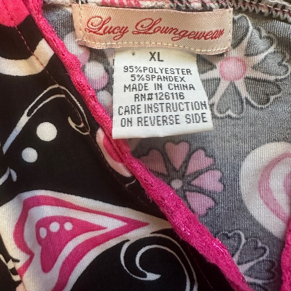 Lucy Loungewear lace trimmed camisole (XL) and matching capri’s (1X) - Picture 2 of 2